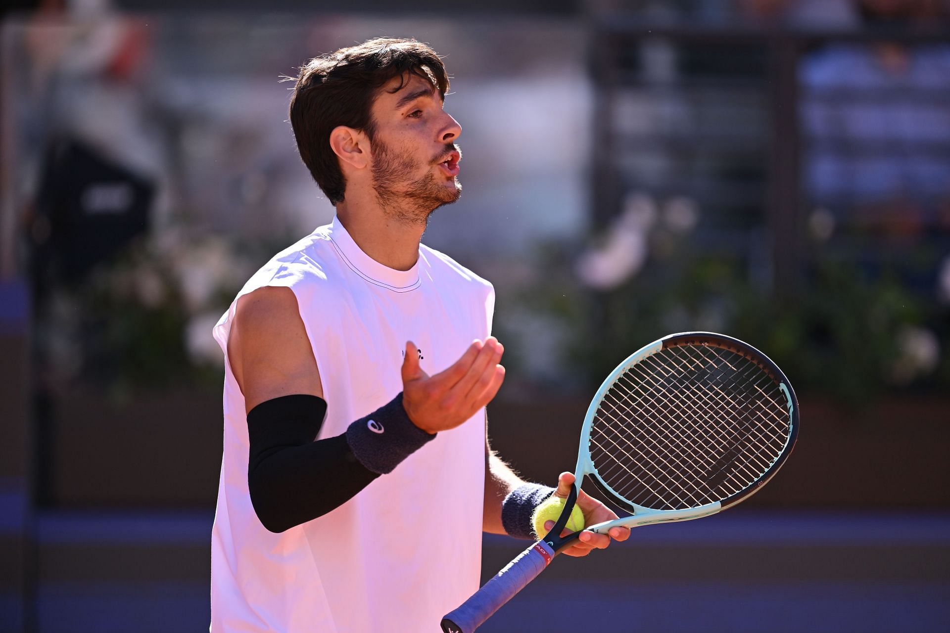 Musetti in action at the Italian Open 2025 - Day Twelve - Source: Getty